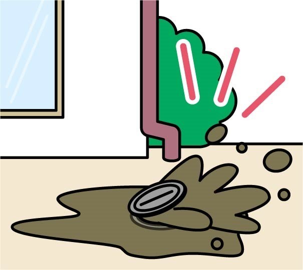 汚水桝の詰まりとあふれ